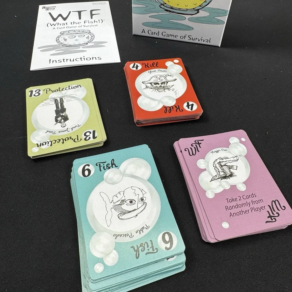 WTF (What the Fish!) Card Game of Survival‎ by University Games, Ages 8+